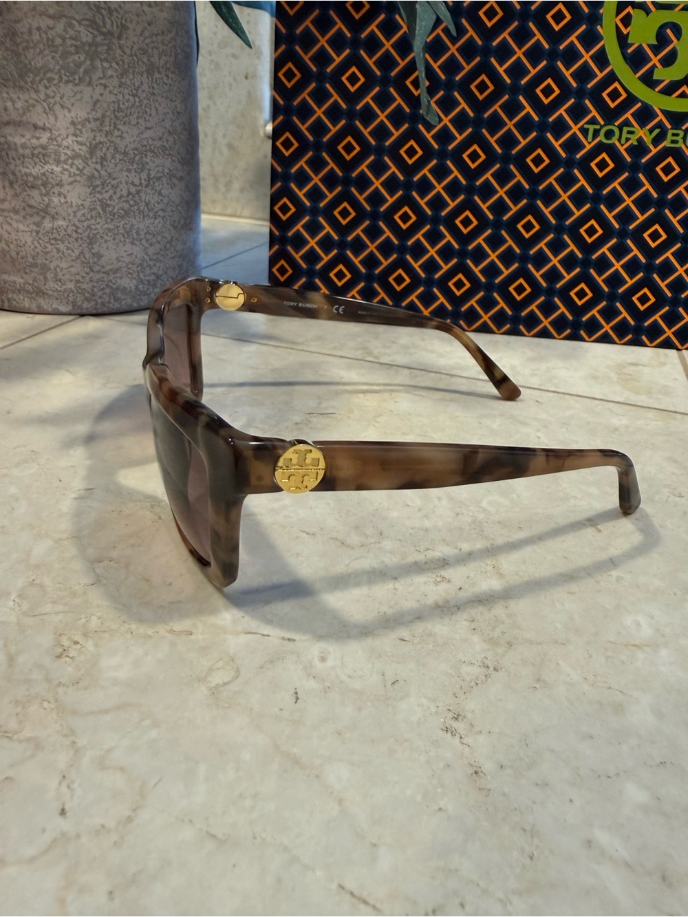 Tory Burch Tortoiseshell Sunglasses with Brown Gradient Lenses - Picture 9 of 13